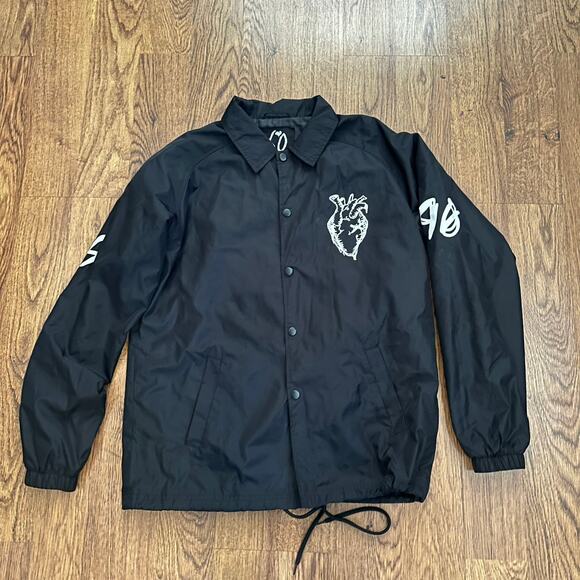 The Weeknd Black Heart Merchandise Windbreaker Size Small Fan Singer Jacket